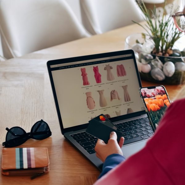 Woman shopping online